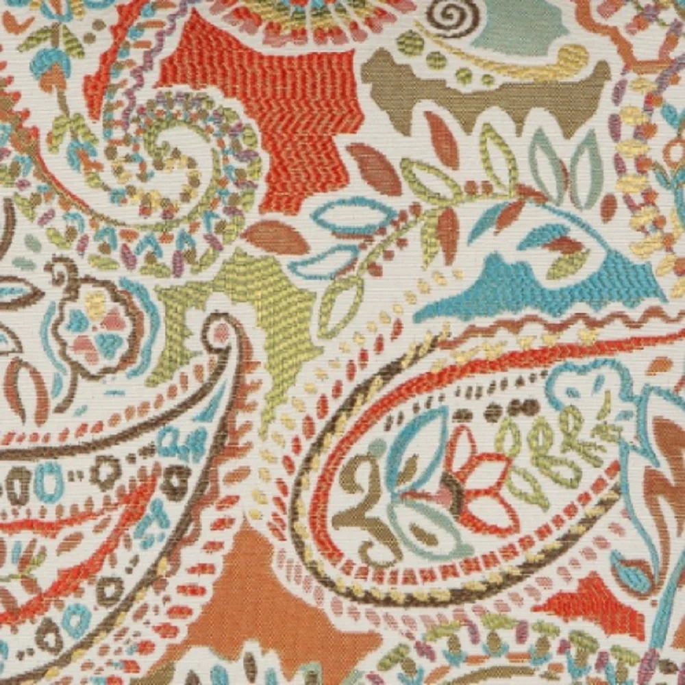 Colorful Paisley Jacquard Throw Pillow Covers SQUARE 20x20”-Pack of 2